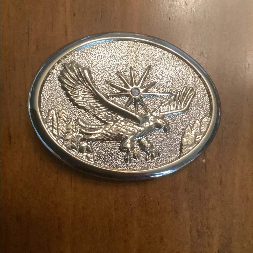 American Eagle Belt Buckle with .25pt Diamond